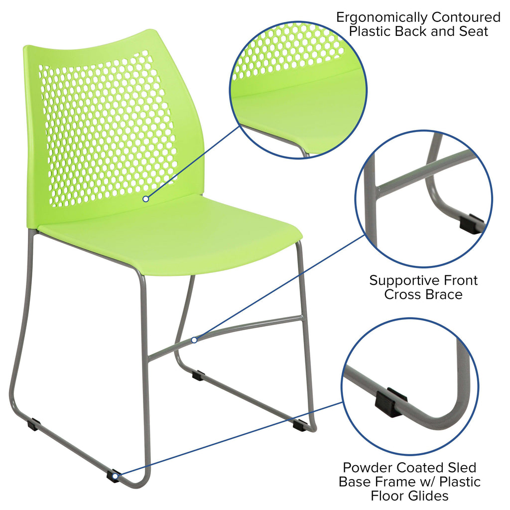 FLASH HERCULES Series 300 kg Capacity Sled Base Stack Chair