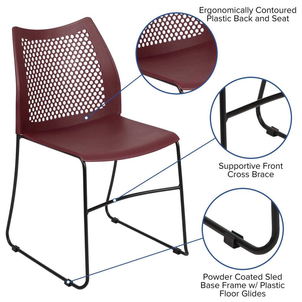 FLASH HERCULES Series 300 kg Capacity Sled Base Stack Chair