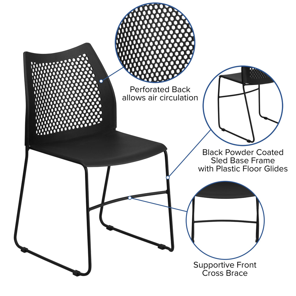 FLASH HERCULES Series 300 kg Capacity Sled Base Stack Chair
