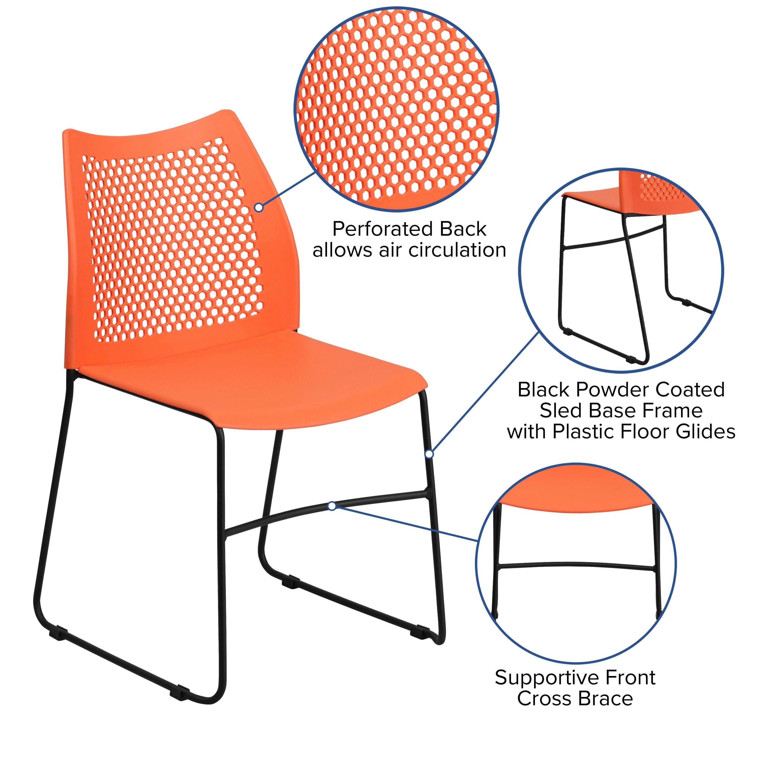 FLASH HERCULES Series 300 kg Capacity Sled Base Stack Chair