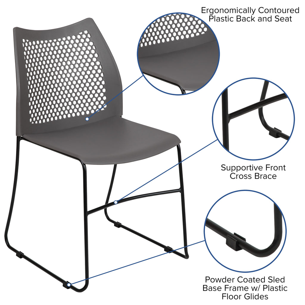FLASH HERCULES Series 300 kg Capacity Sled Base Stack Chair