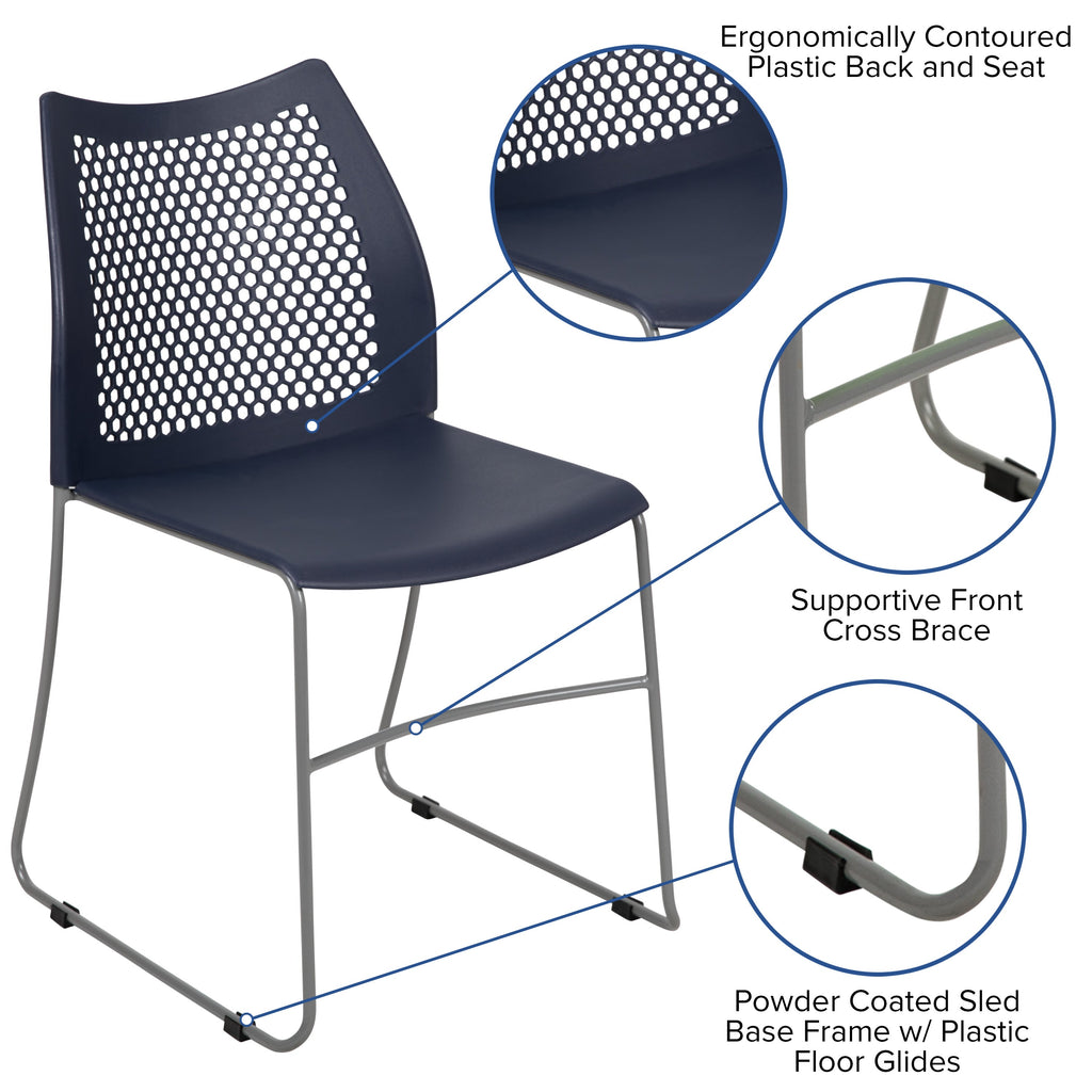 FLASH HERCULES Series 300 kg Capacity Sled Base Stack Chair